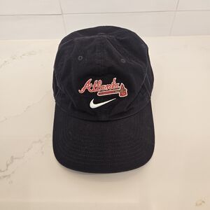 Nike Atlanta Braves Tomahawk Dark Blue Cap Hat One Size Adjustable Nike Swoosh